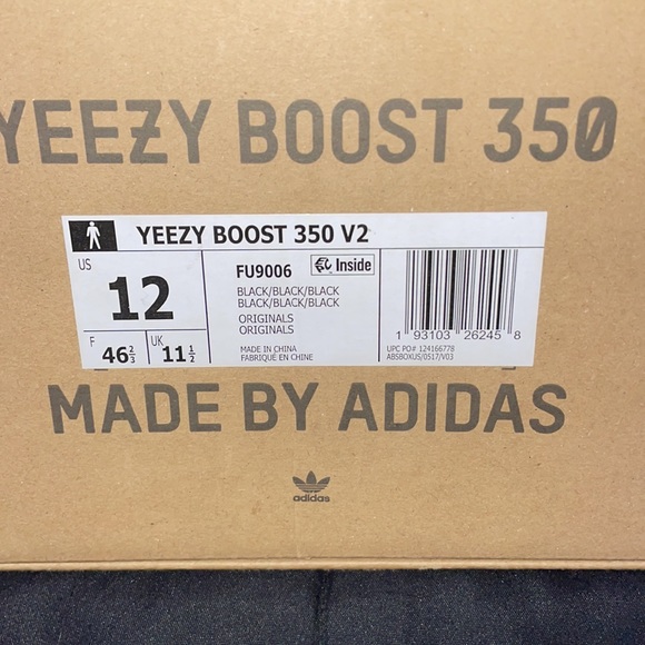 Size 12 Black Non-reflective Yeezys